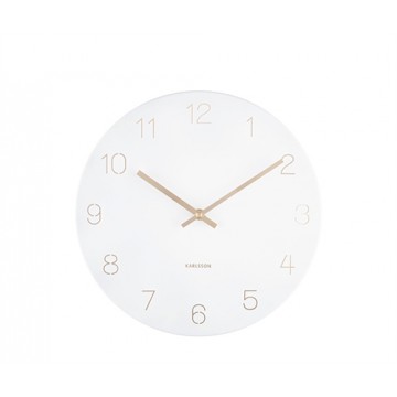 Nástenné hodiny Karlsson KA5788WH Charm Engraved Numbers, 30 cm